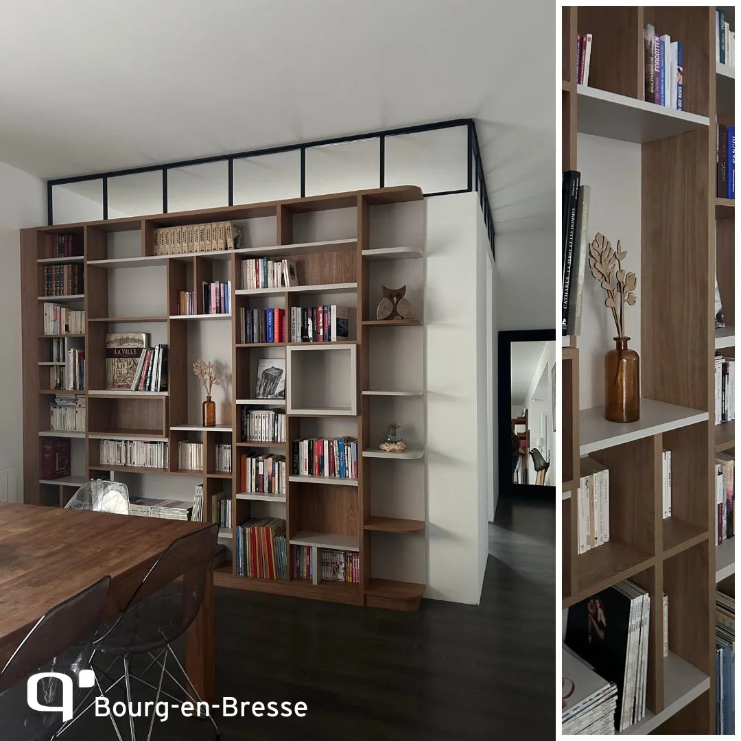 Bibliothèque et verrière sur-mesure