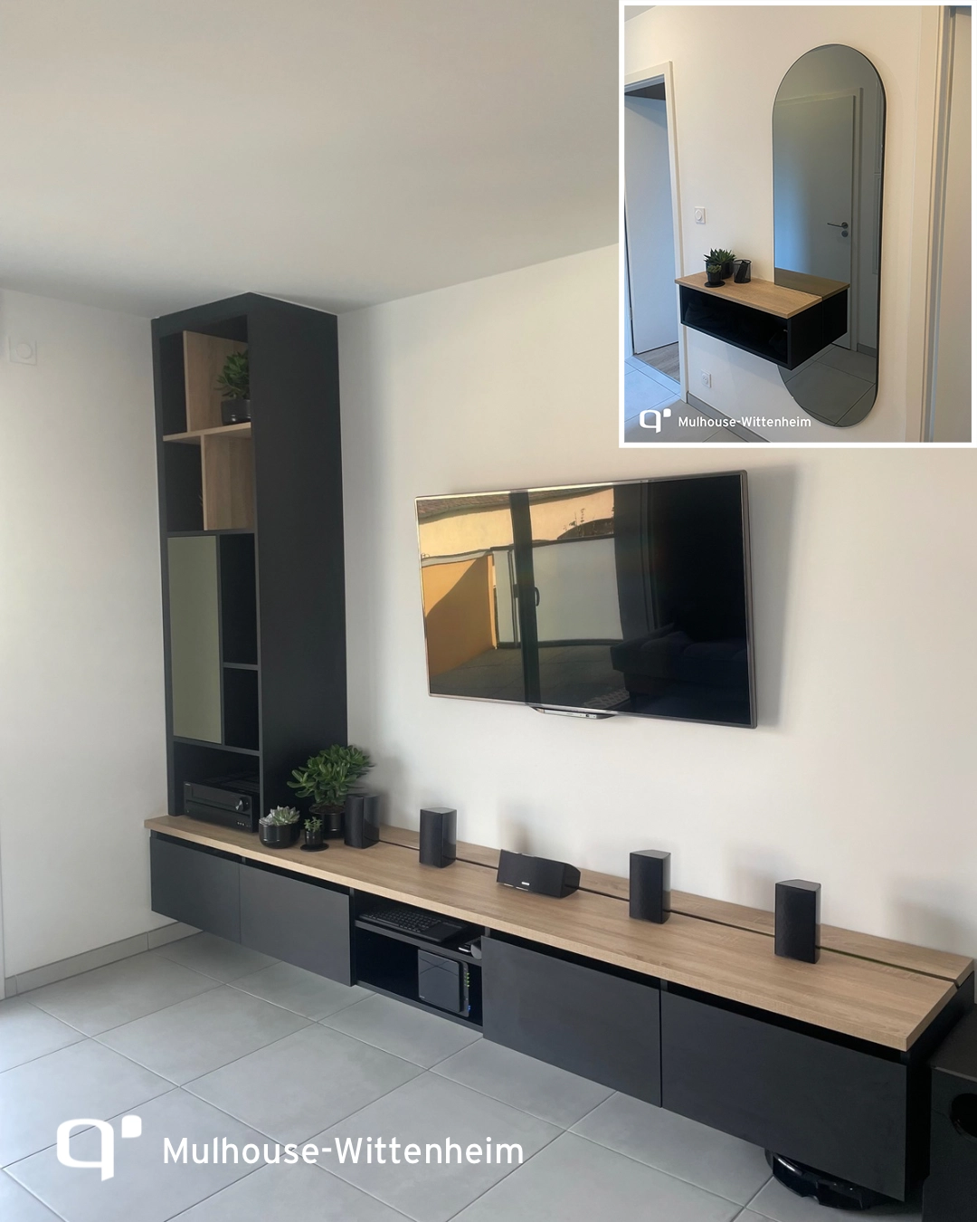 Réalisation d’un meuble TV sur mesure à Rosenau (Haut-Rhin, 68)