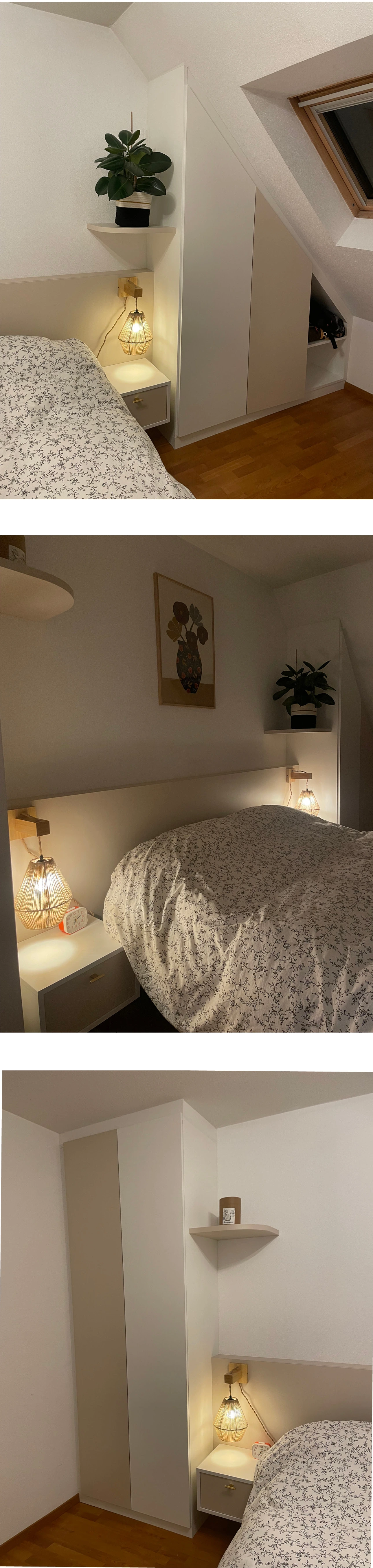 Aménagement sur mesure d’une chambre parentale à Hésingue (Haut-Rhin, 68) : Tête de lit et meubles de rangement