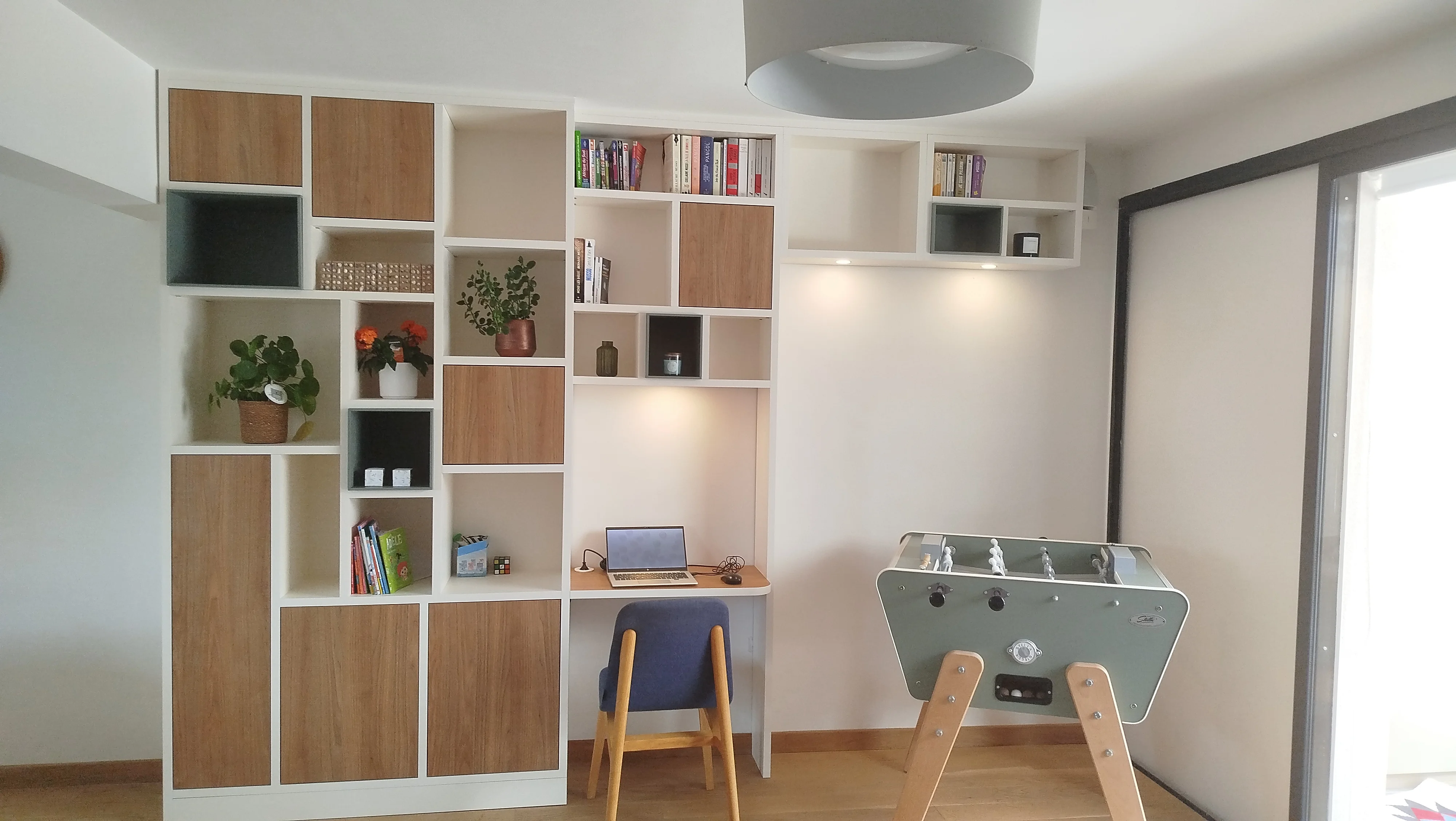 [Réalisation Quadro Reims Tinqueux] Bureau - Bibliothèque sur-mesure.