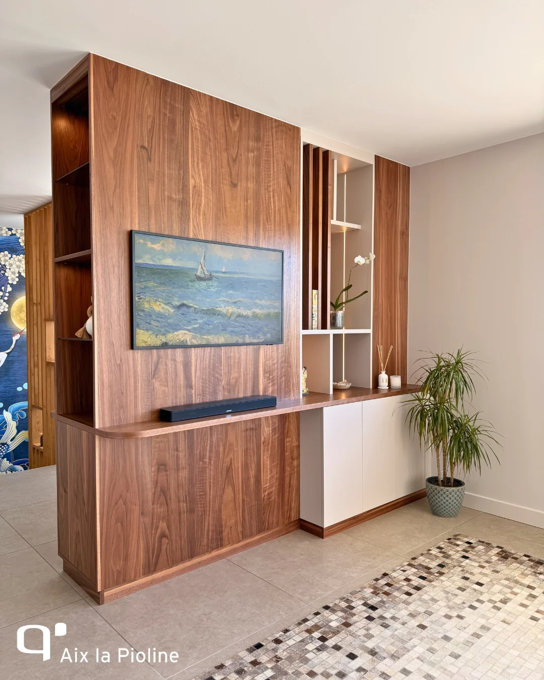 Espace séjour sur-mesure lumineux et chaleureux à Aix en Provence